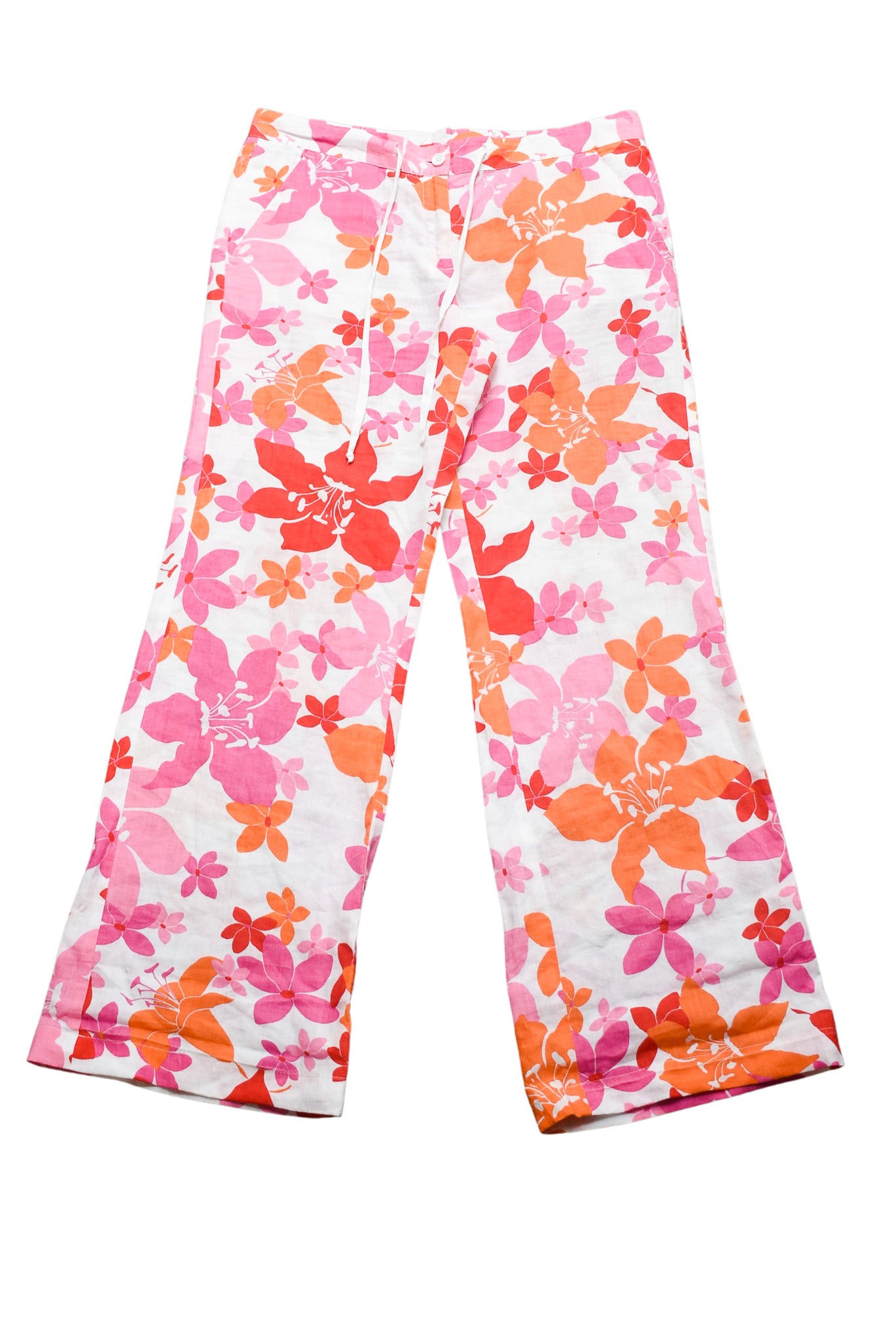 Italian made floral linen trousers, 14