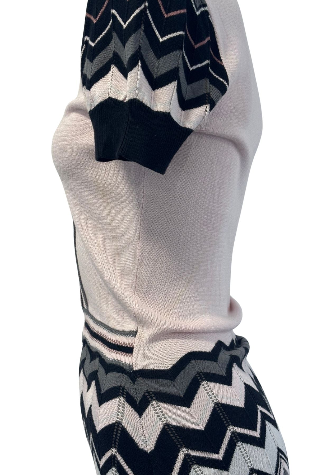 Miss Selfridge pink chevron knit dress, 10