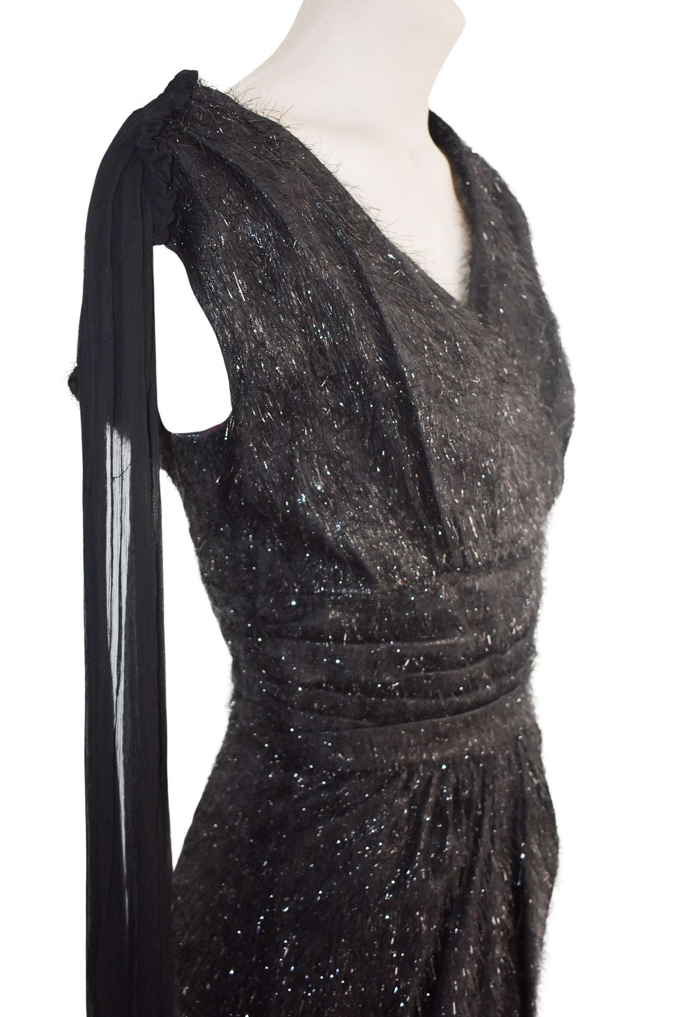 Glamorous handmade vintage little black dress, S