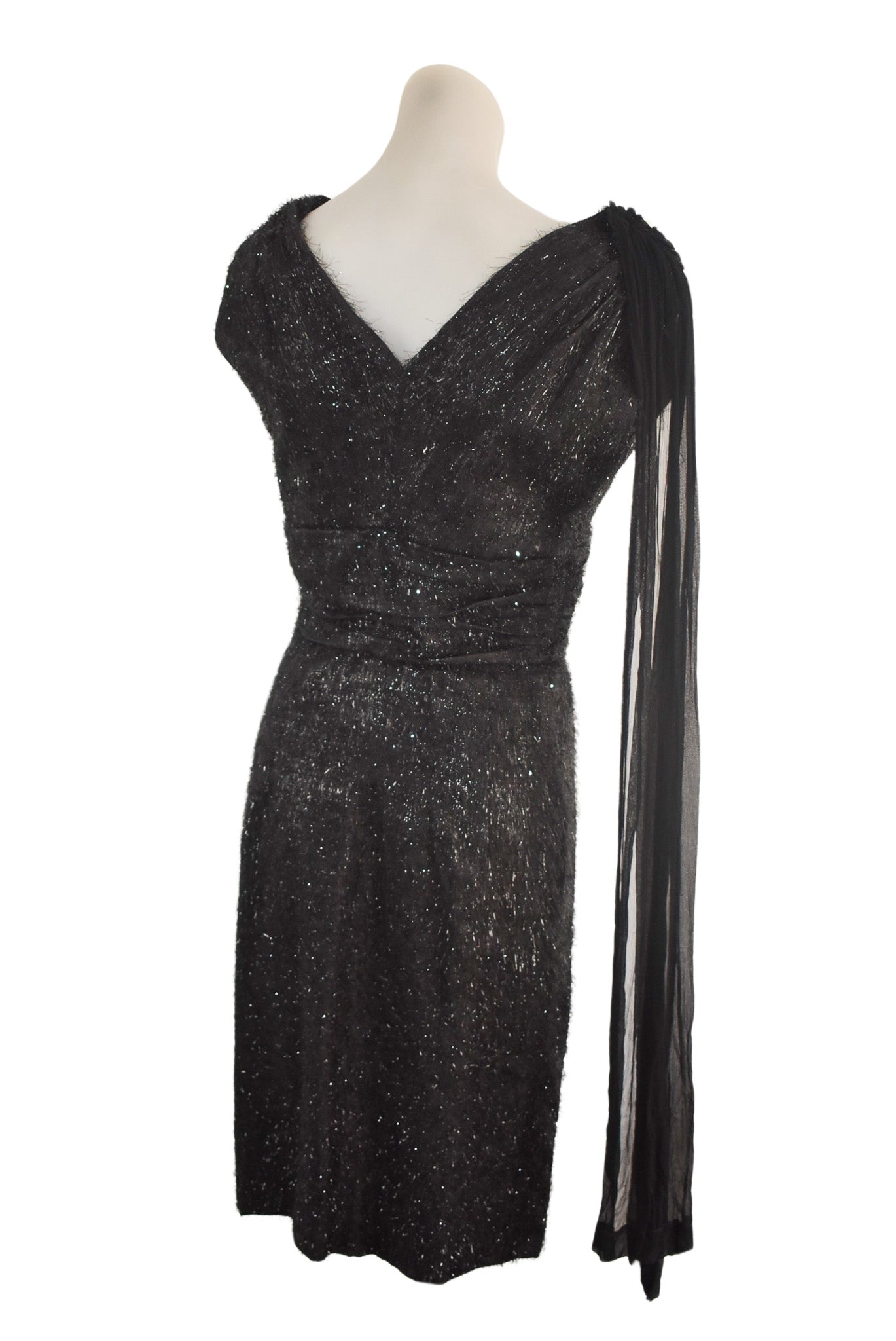 Glamorous handmade vintage little black dress, S