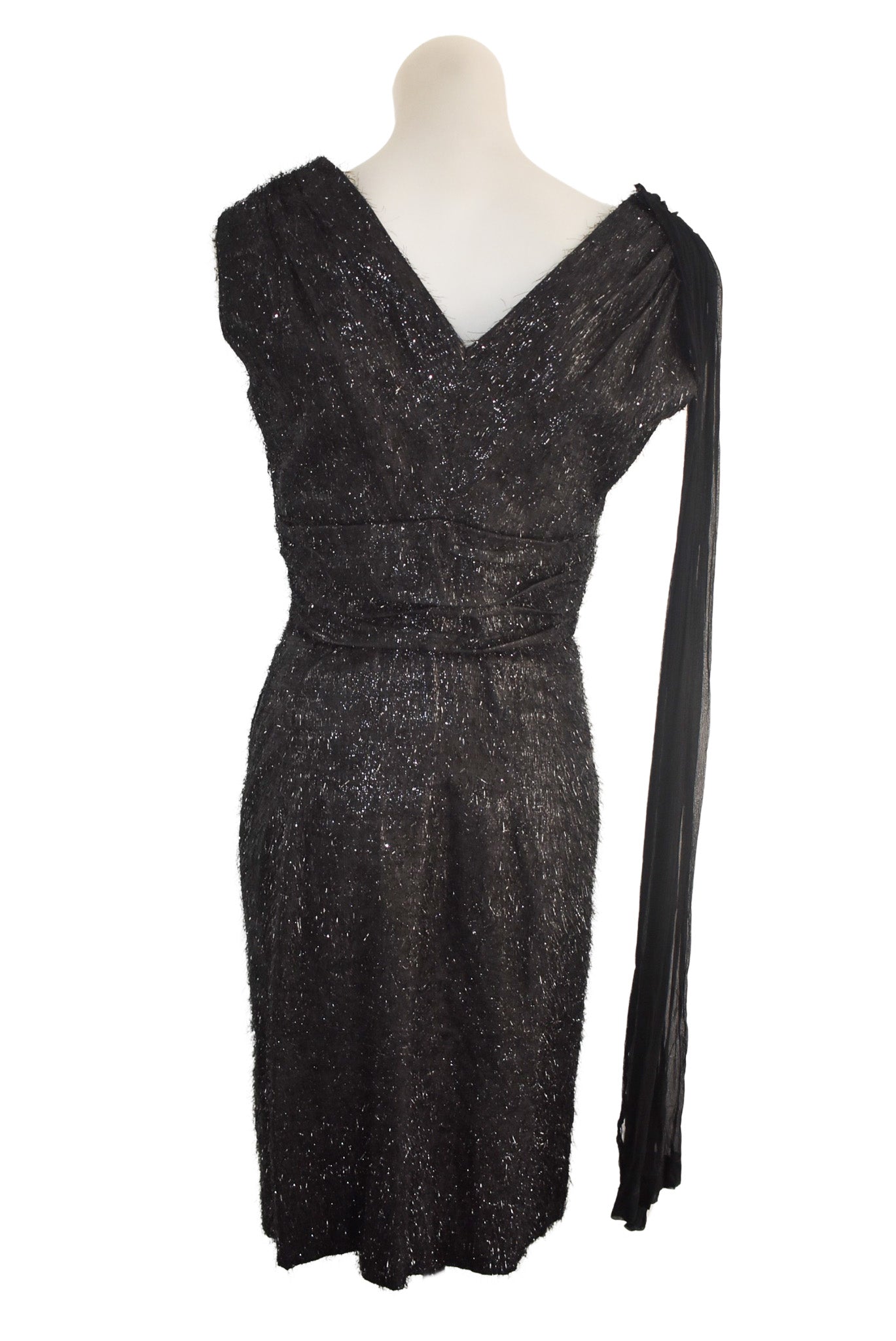 Glamorous handmade vintage little black dress, S