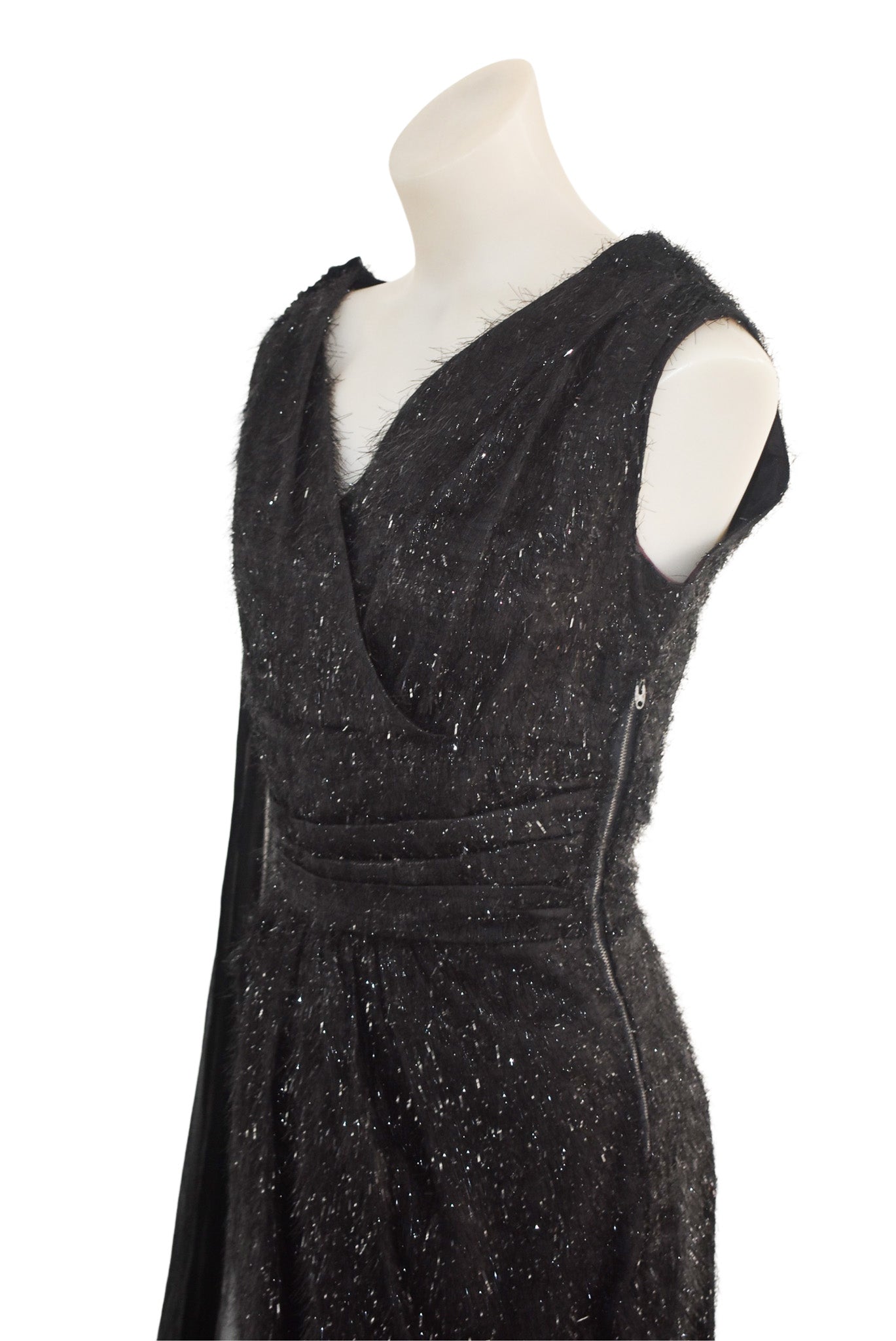 Glamorous handmade vintage little black dress, S