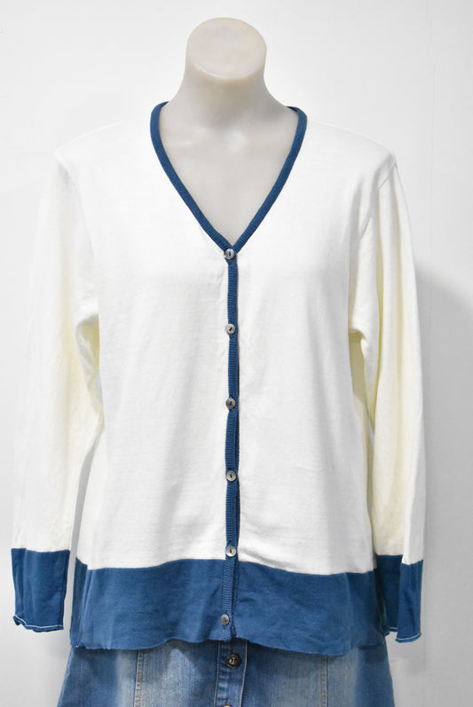 Time Out, NZ made cotton cardigan, M