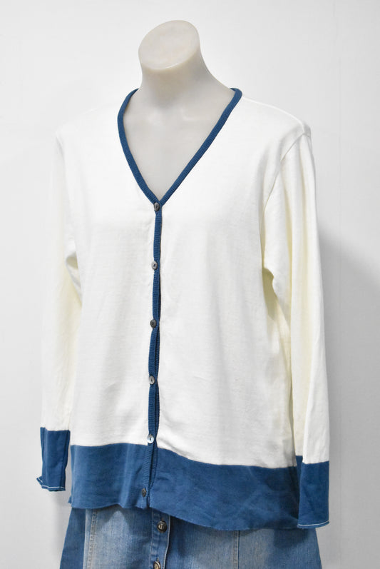 Time Out, NZ made cotton cardigan, M