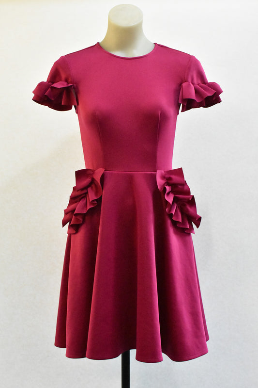 Ted Baker fuchsia ruffle dress, size 0