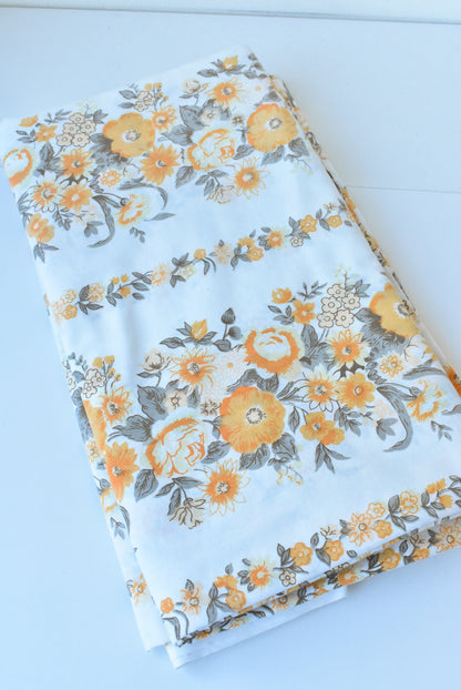 Retro pair of orange floral sheets