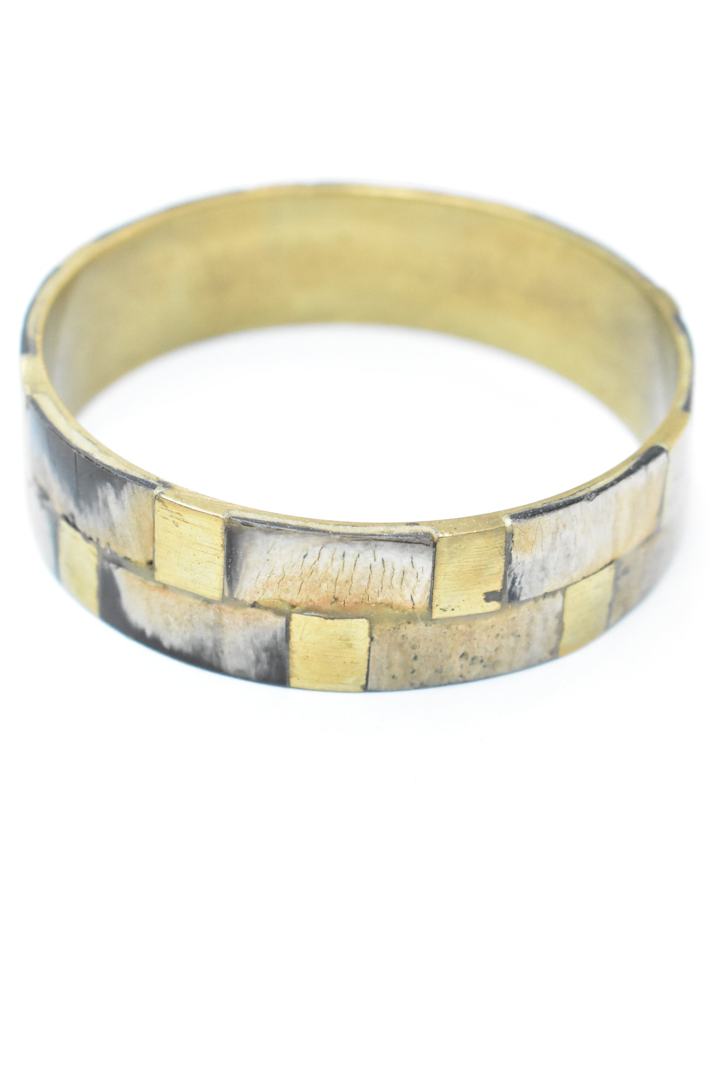 Bone and brass inlaid bracelet