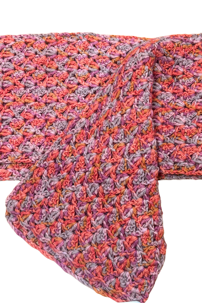 Chunky colourful crochet scarf