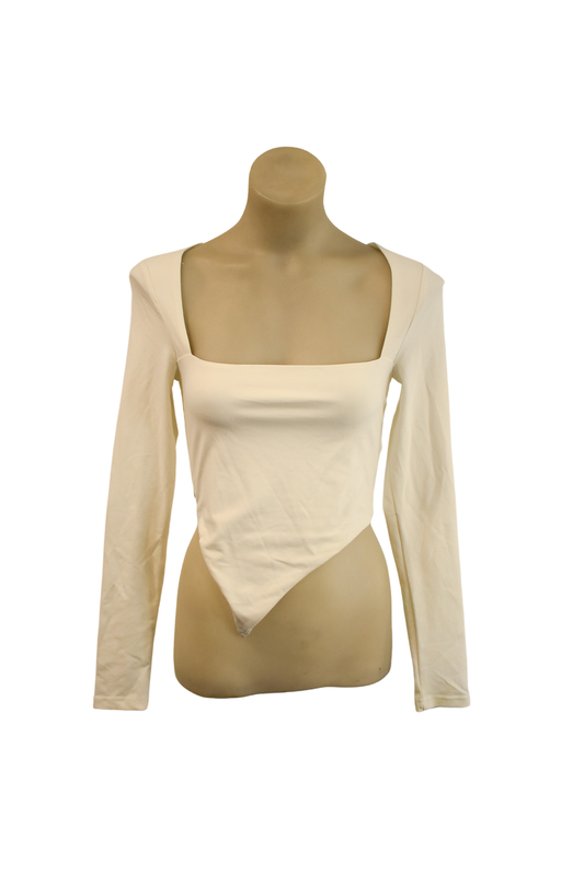 Tiger Mist asymmetric white top, XS