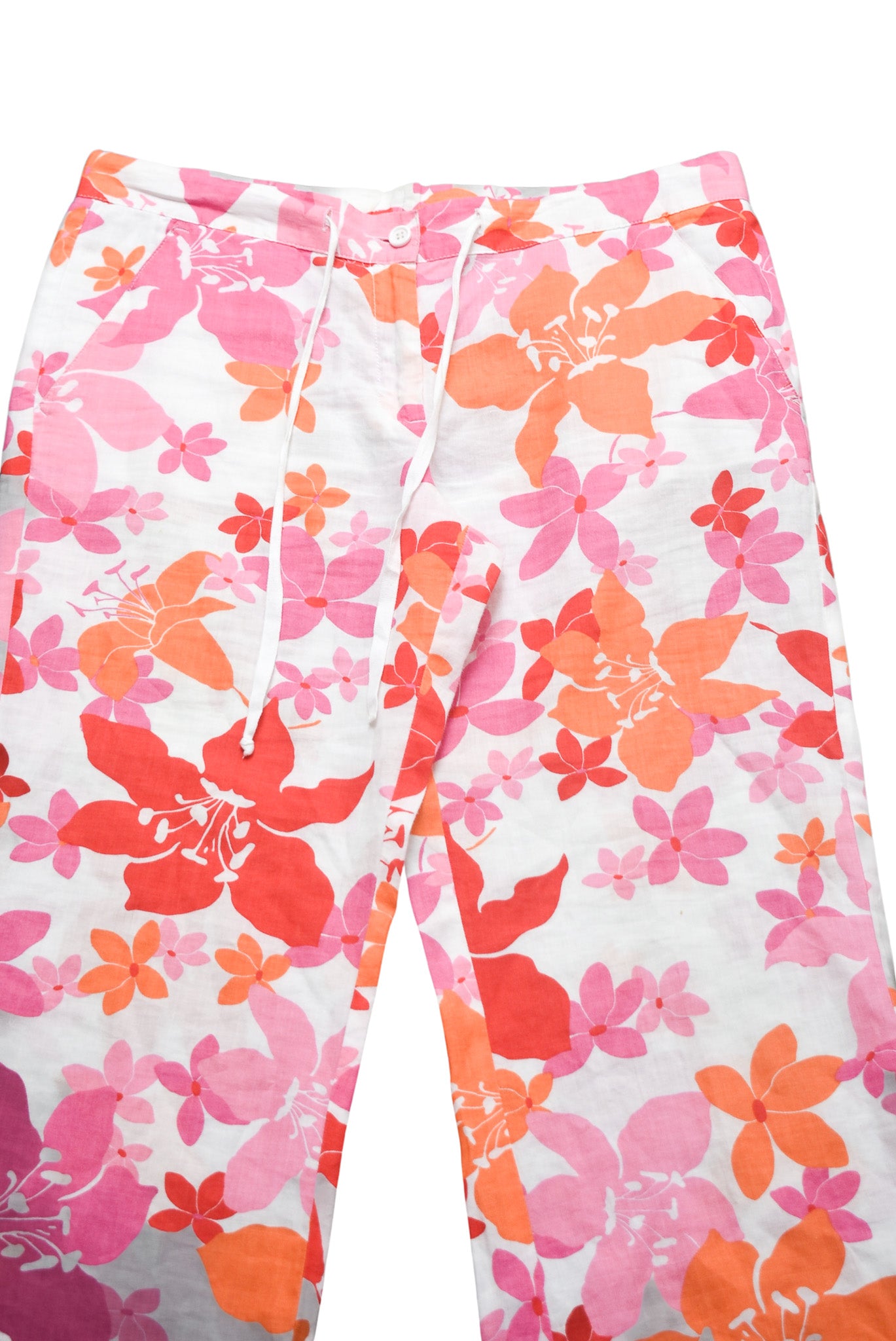 Italian made floral linen trousers, 14