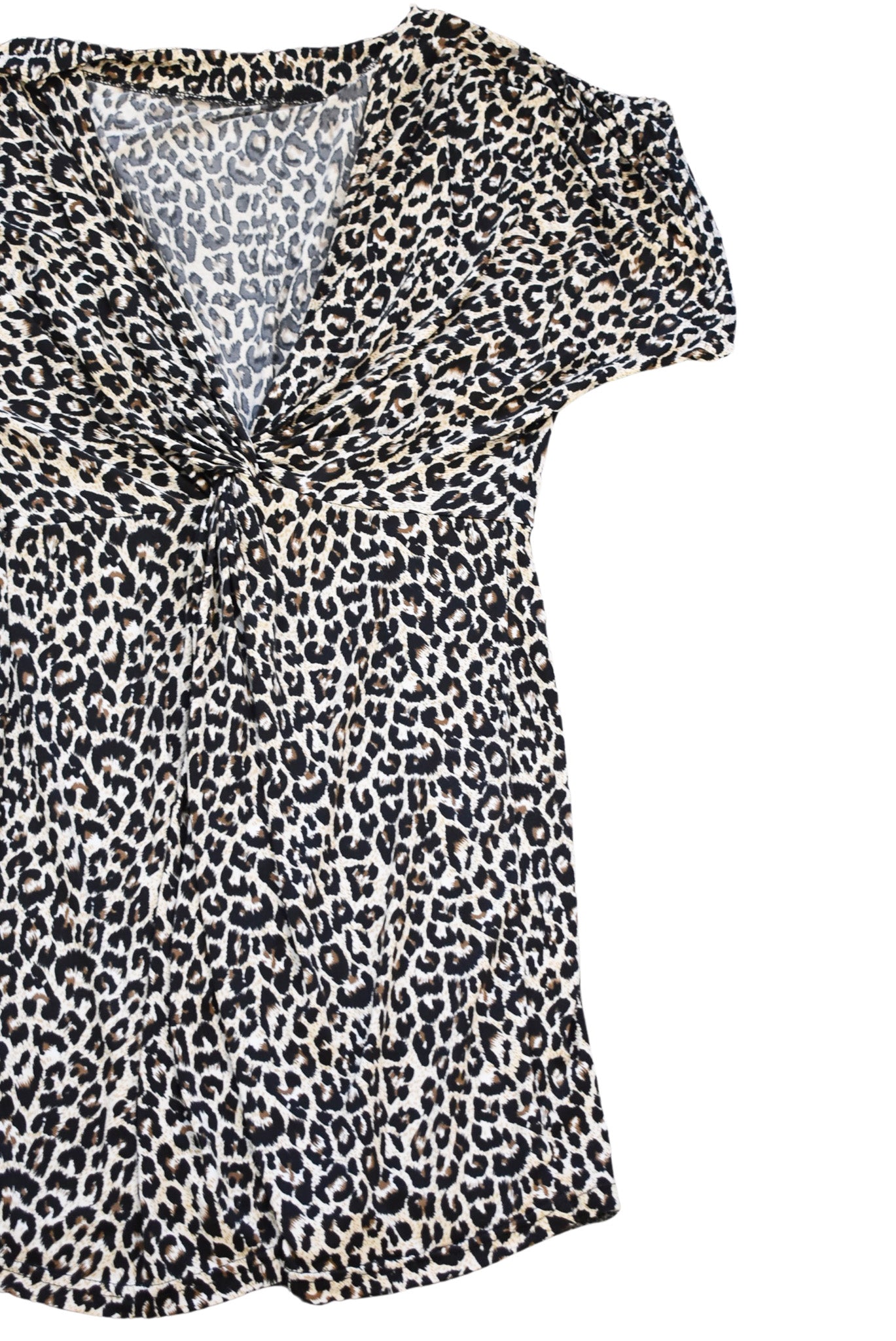 Y2K Leopard print tie top S/M