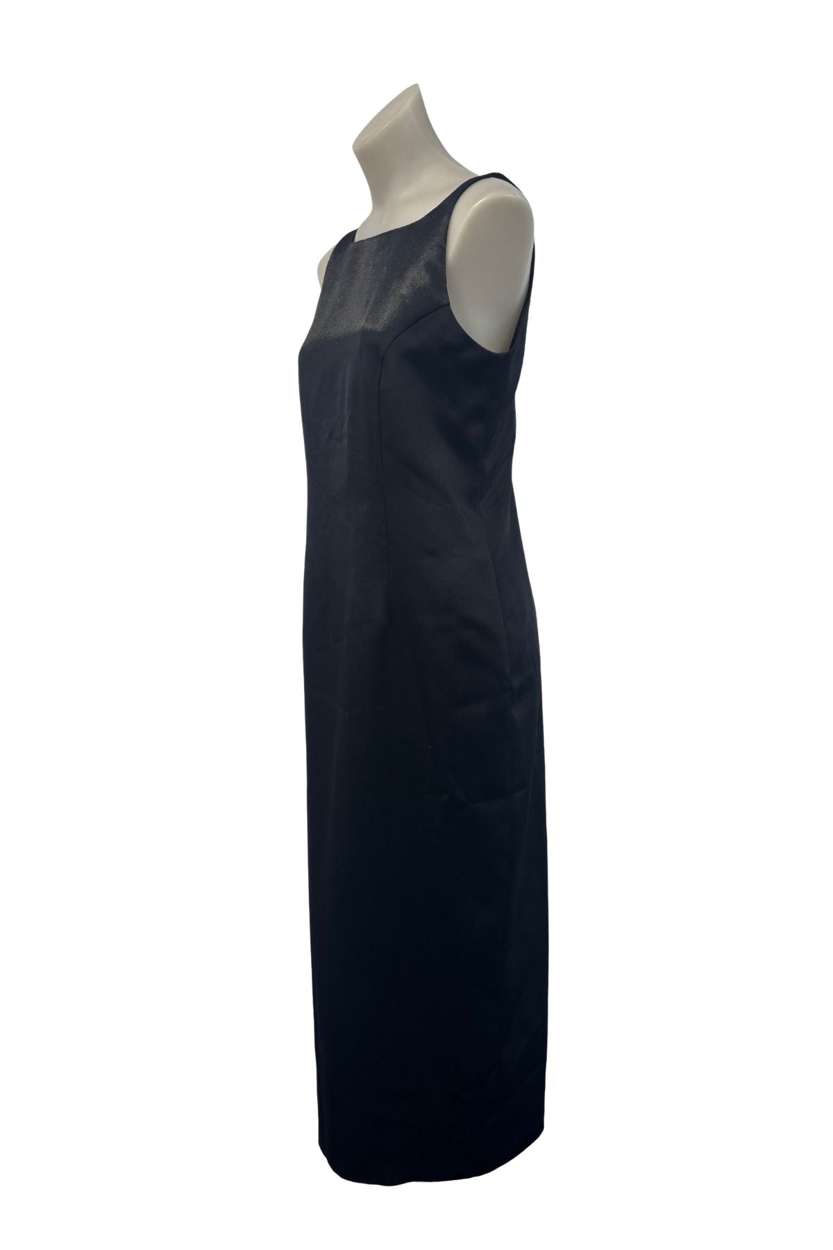 London Affair NZ made black satin dress, 10