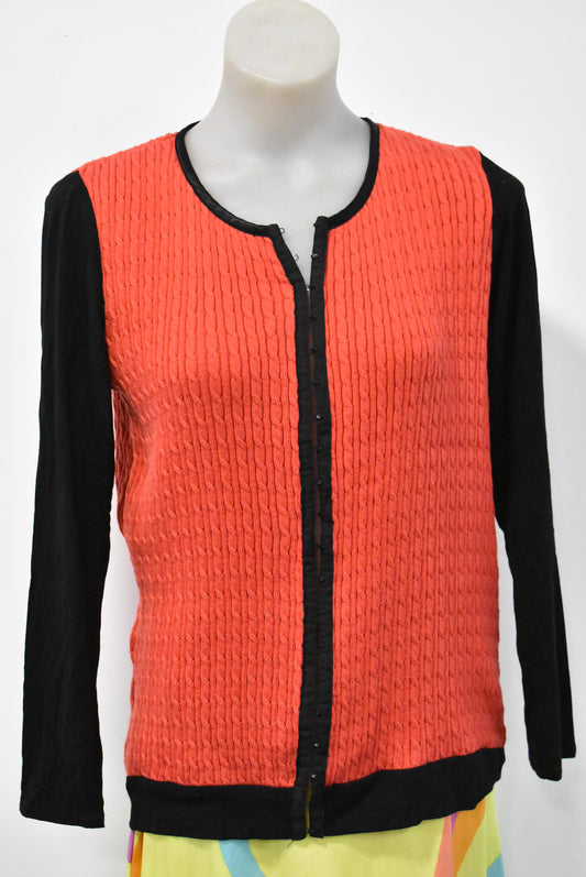 Waughs red cable knit top, M