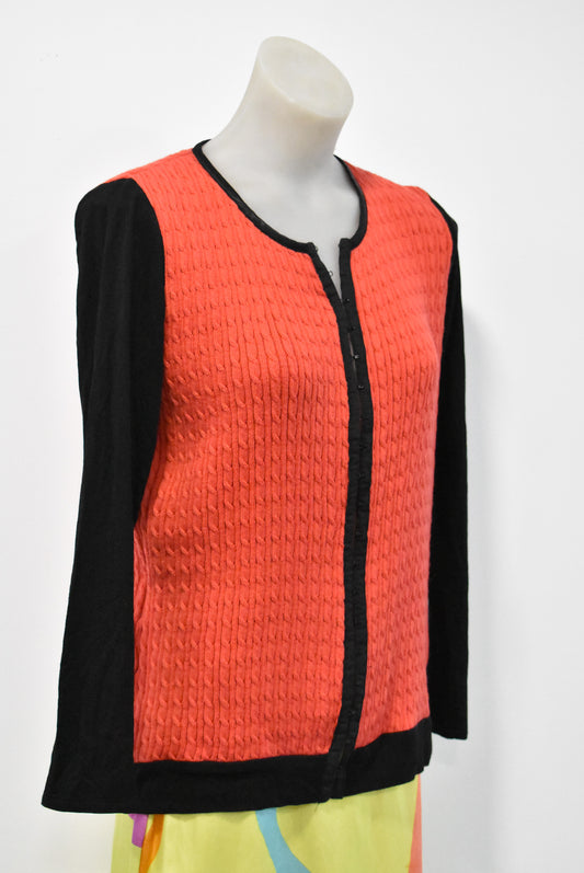 Waughs red cable knit top, M