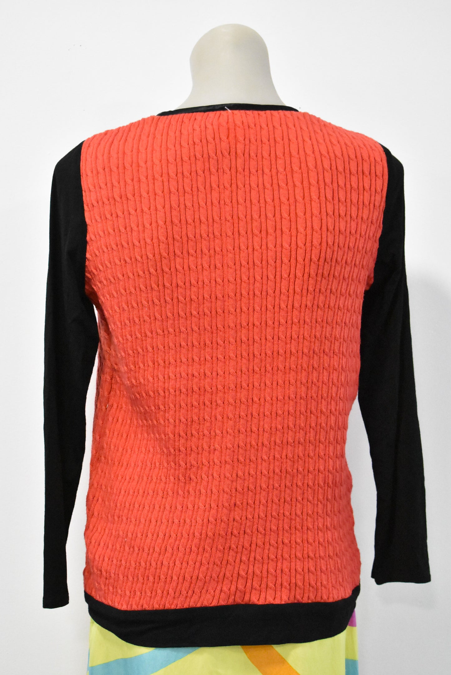 Waughs red cable knit top, M