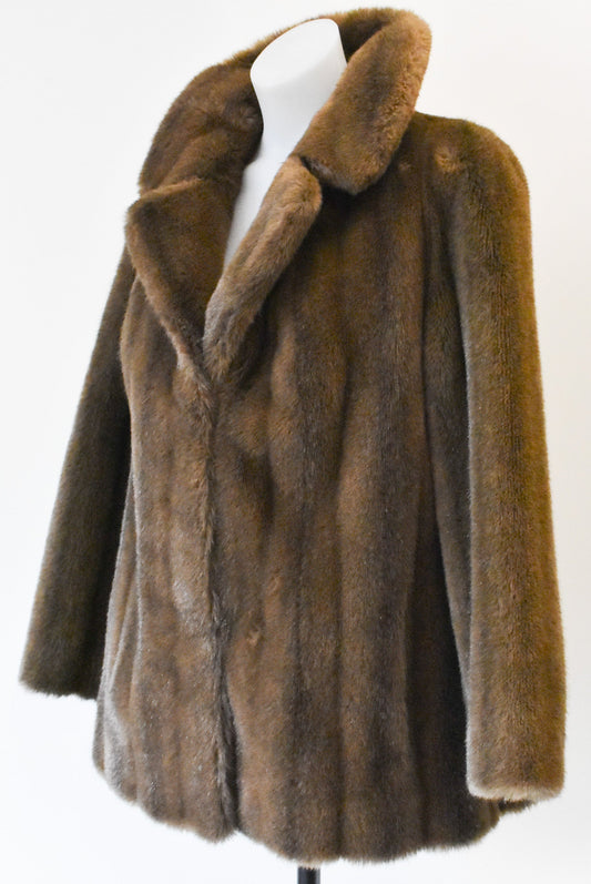 Furricoat retro NZ faux fur coat, S