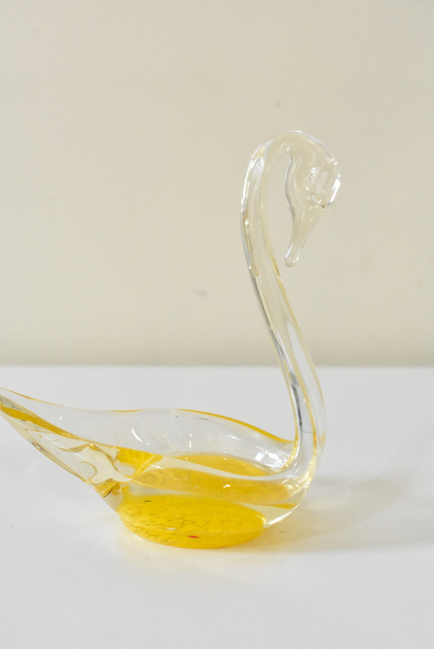 Vintage blown glass swan ornament