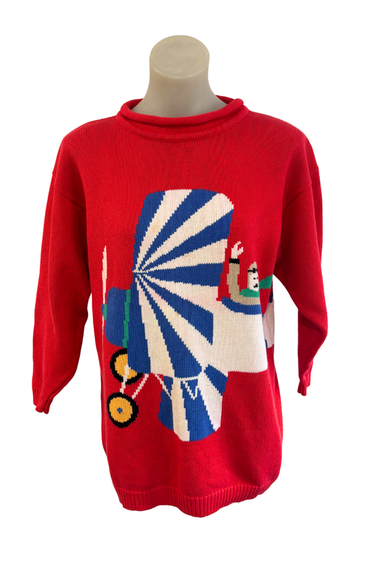 Vintage St Michael graphic knit jumper, 14