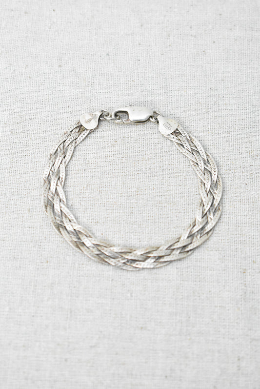 Woven silver bracelet 925