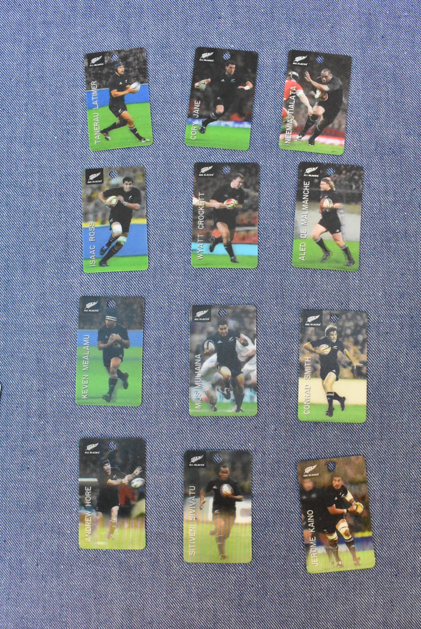 Weet-Bix holographic collectible All Blacks team tags, x48