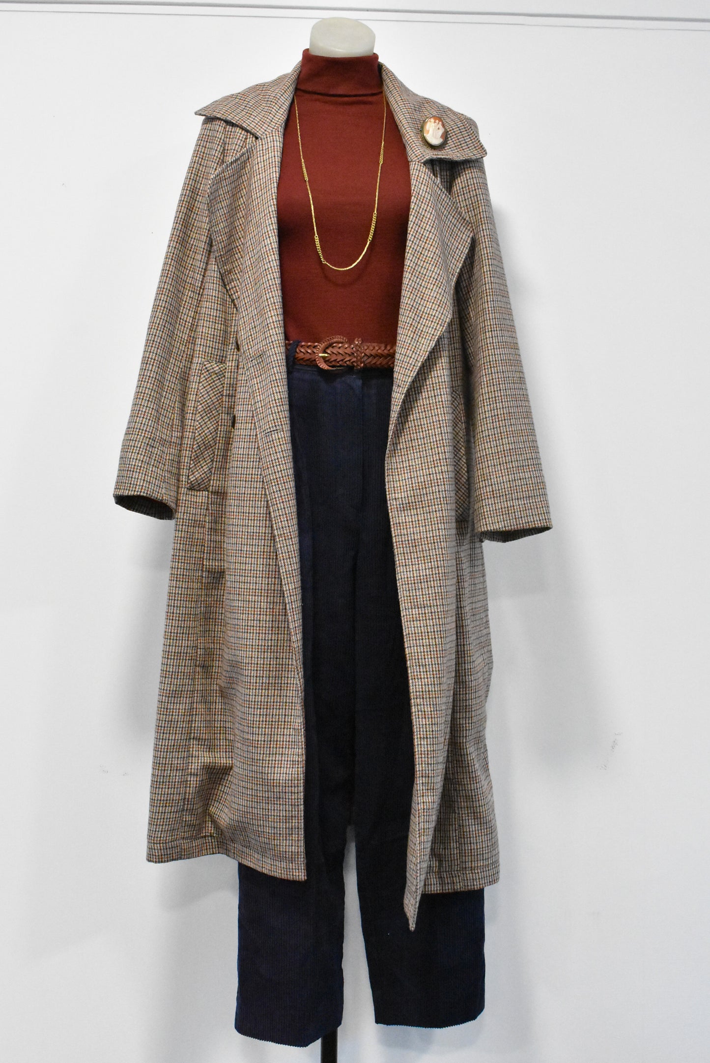 Glassons plaid trench coat, S