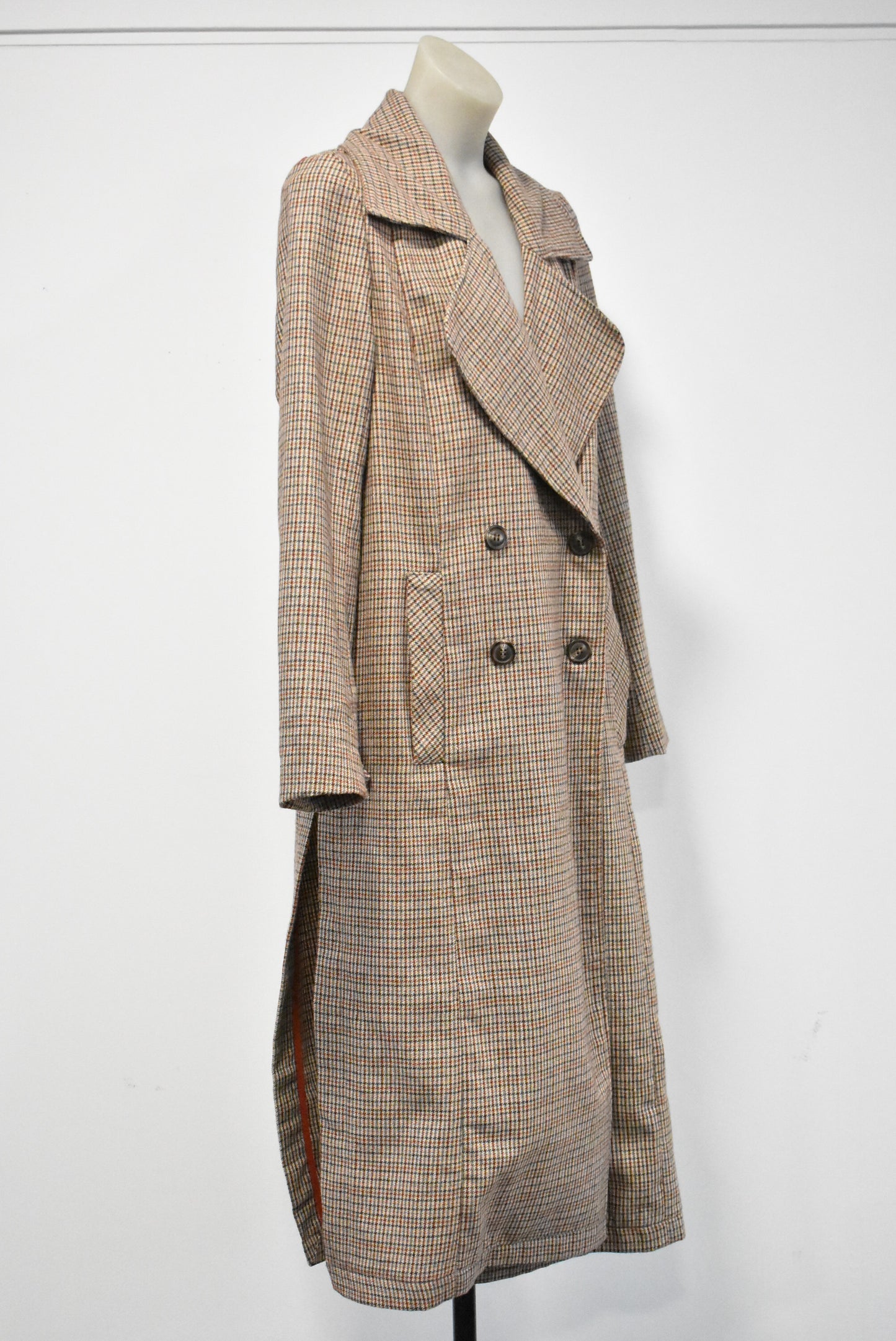 Glassons plaid trench coat, S