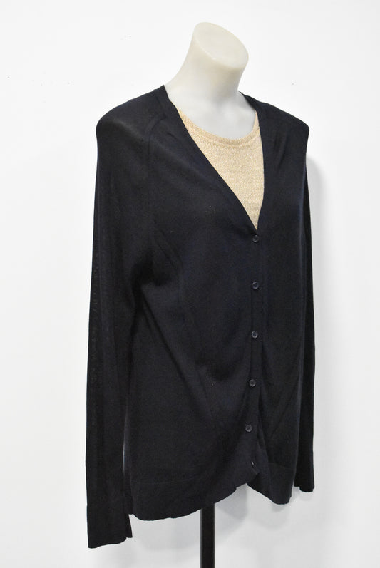 Oliver black navy blue cardigan, L