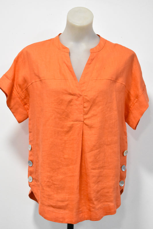 Foil linen orange shirt, 8