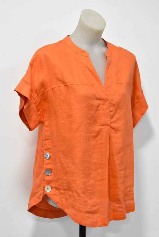 Foil linen orange shirt, 8