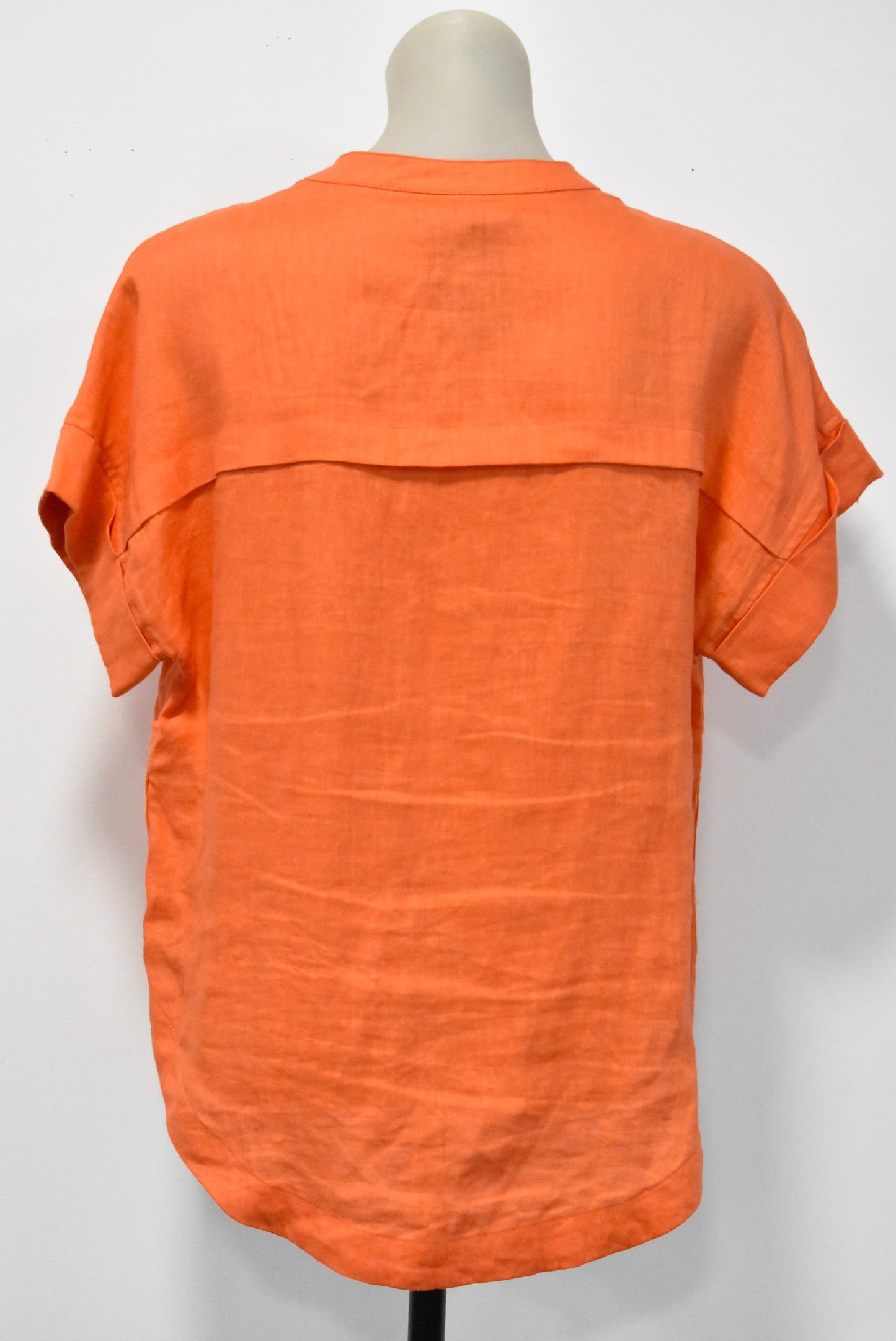 Foil linen orange shirt, 8