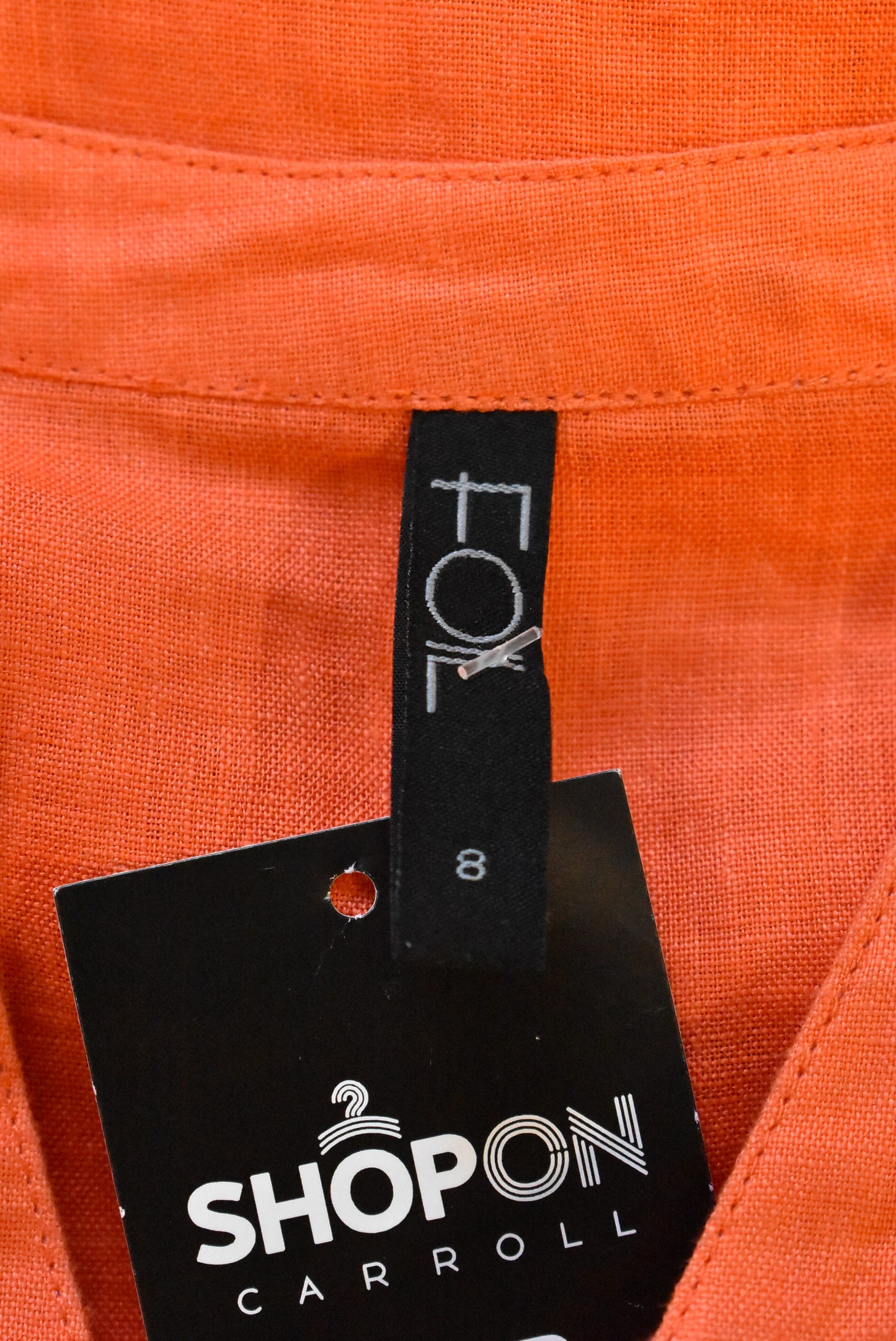 Foil linen orange shirt, 8