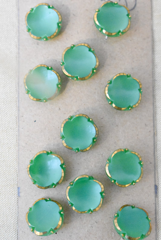 Vintage green clover buttons