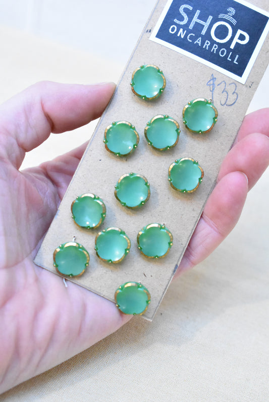 Vintage green clover buttons