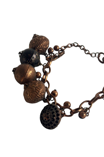 Chunky copper toned beaded bracelet