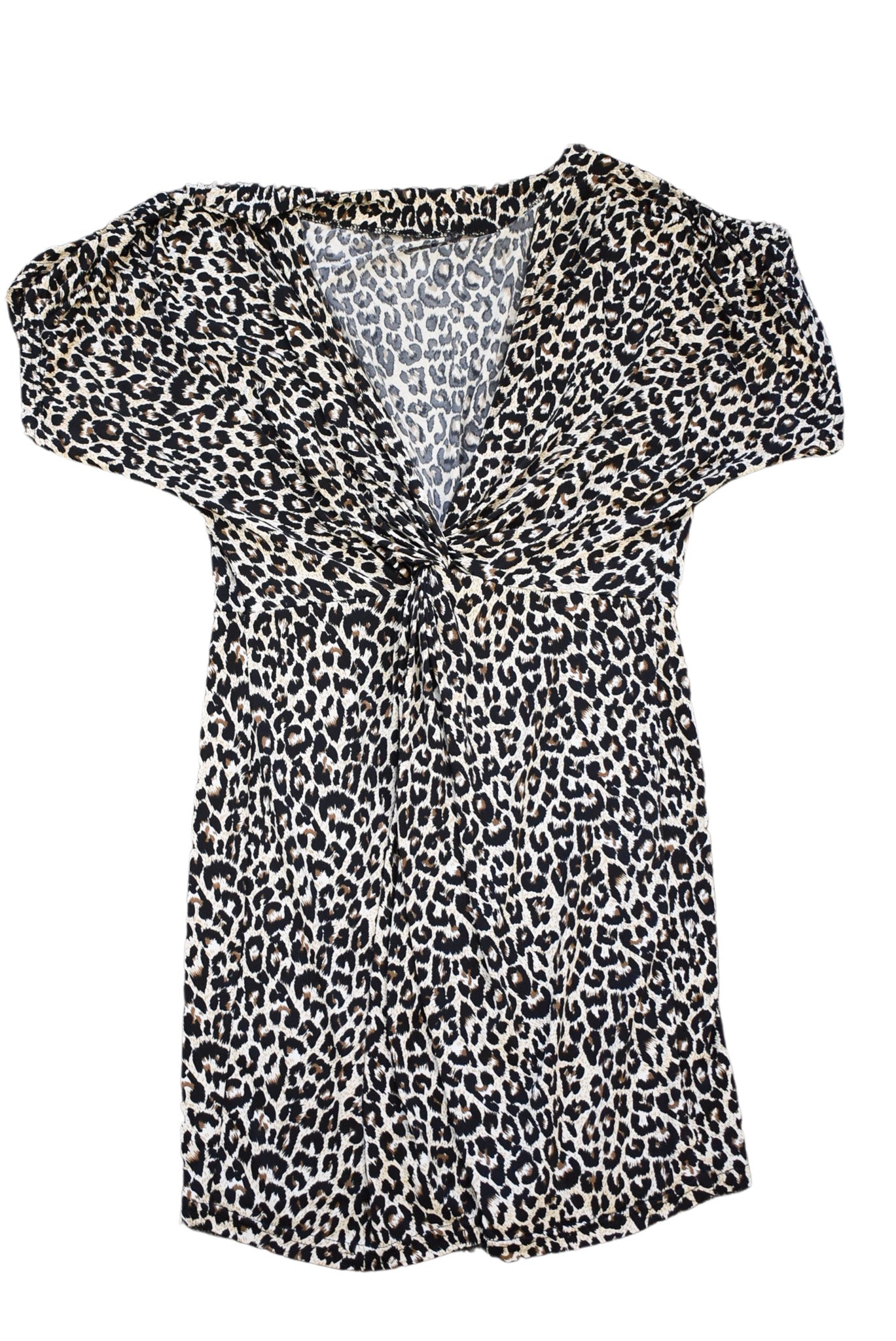 Y2K Leopard print tie top S/M