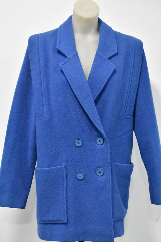 Cotura electric blue wool coat with pockets, 14