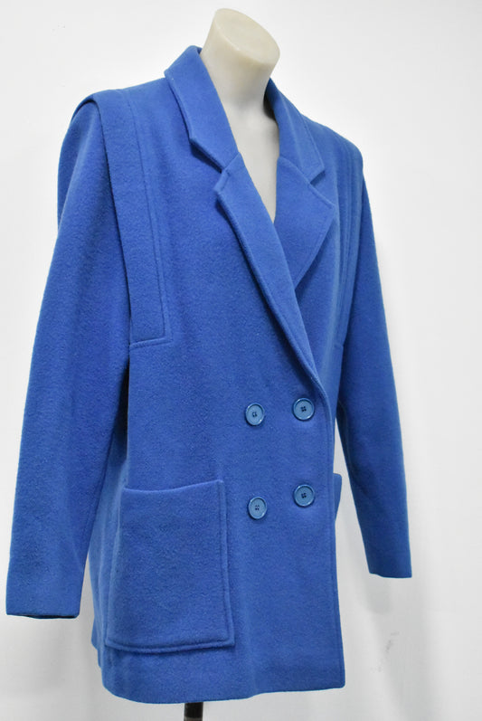 Cotura electric blue wool coat with pockets, 14