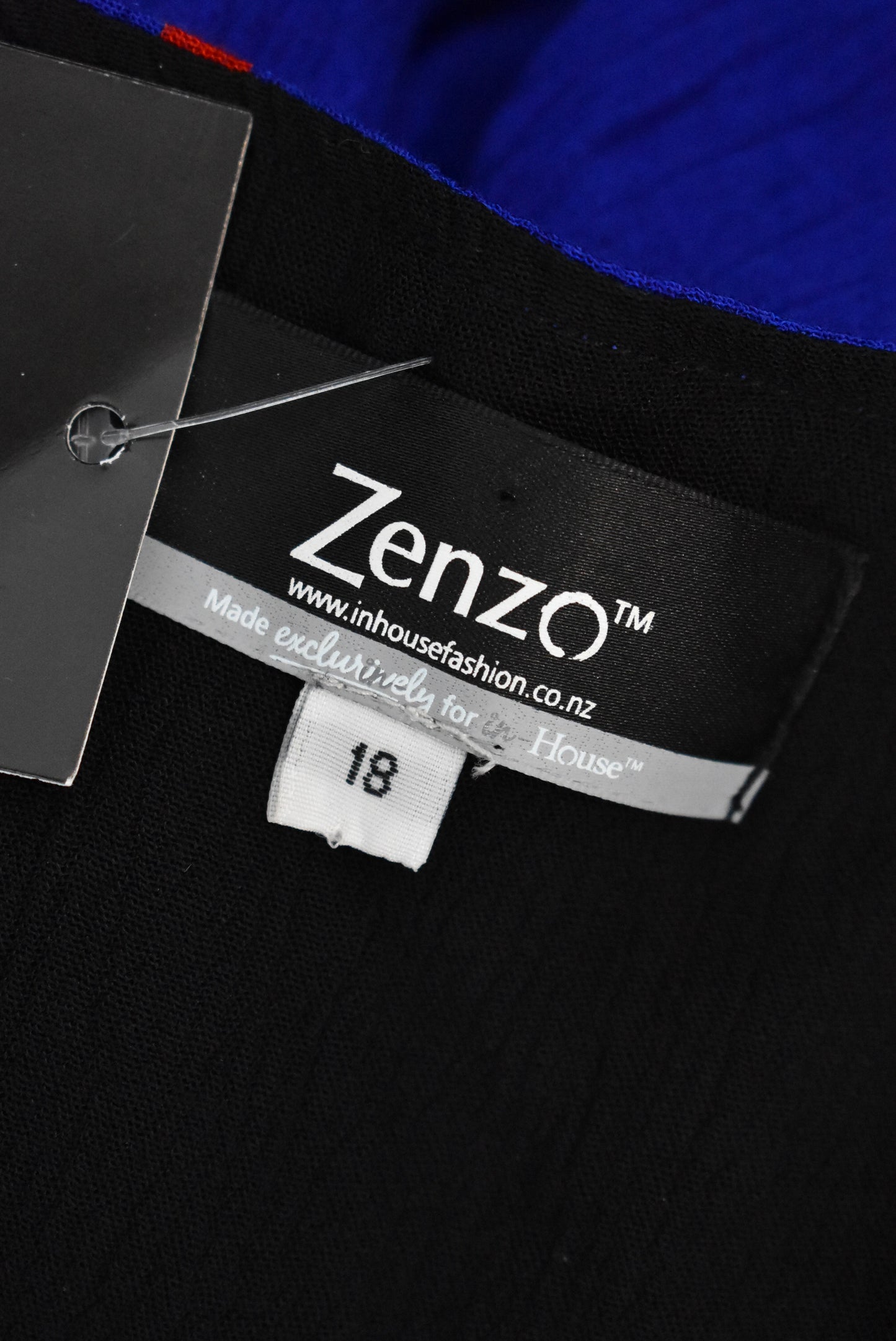 Zenzo artsy royal blue dress, L