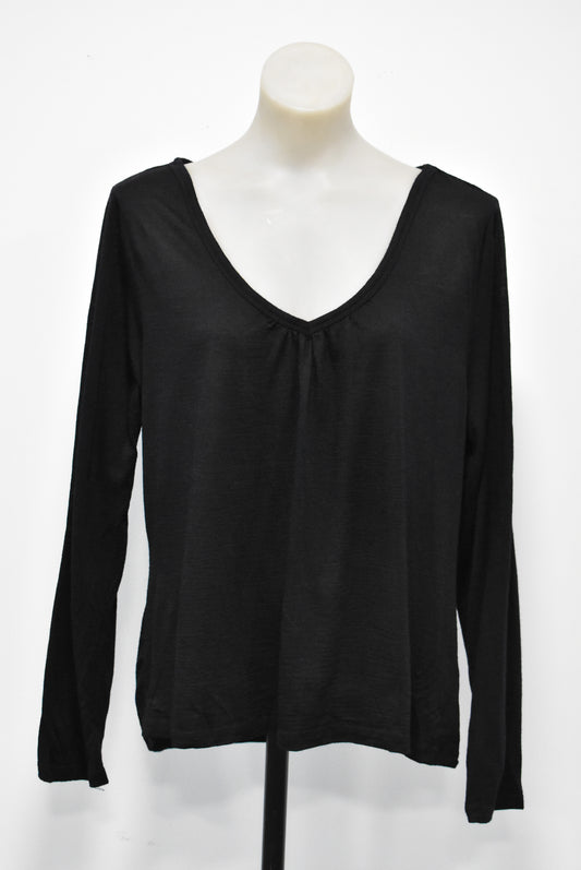 K&K black 100% NZ Merino knitwear, Sizes 10-26, L