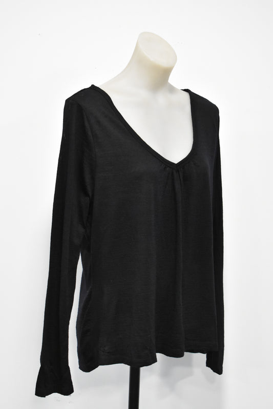 K&K black 100% NZ Merino knitwear, Sizes 10-26, L
