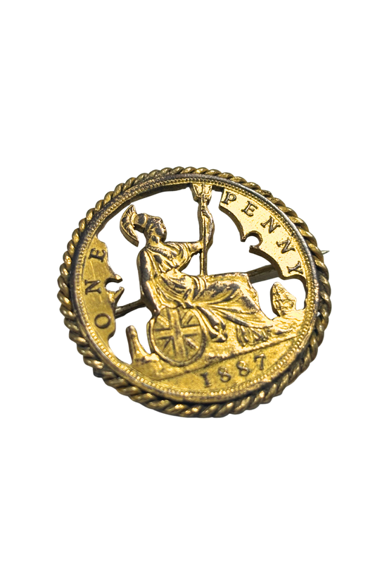 Vintage One Penny brooch