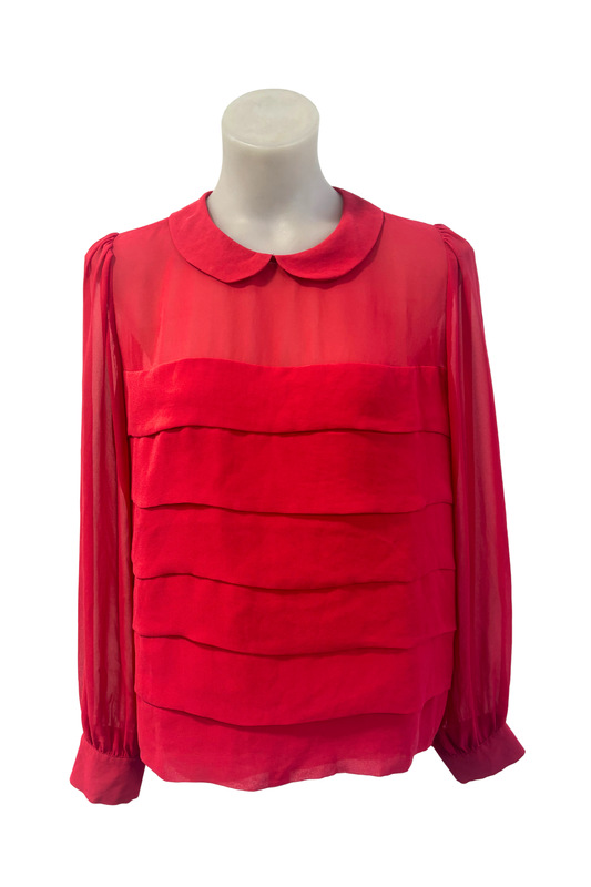 Top Shop vibrant ruffled collared blouse, 12