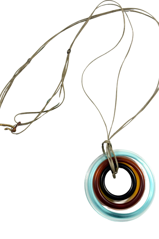 Earthy glass circles necklace