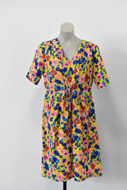 Handmade floral print dress, size L