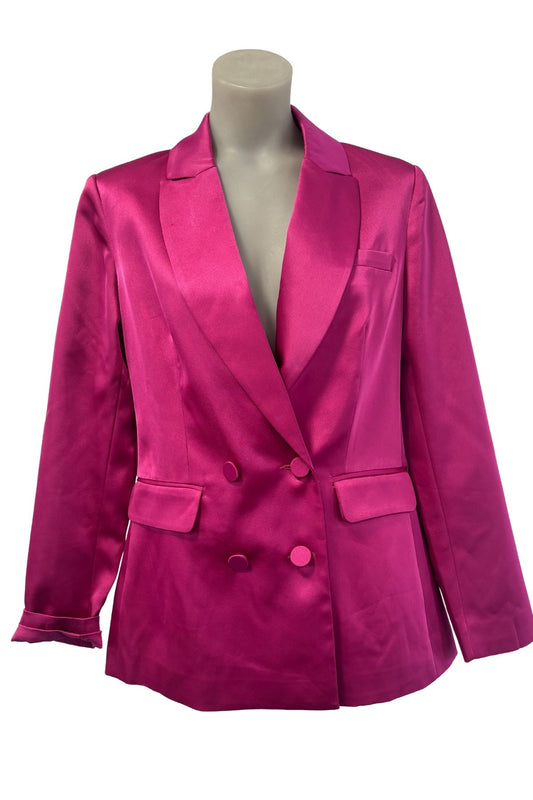 Whistle Collection fuchsia satin blazer, 10