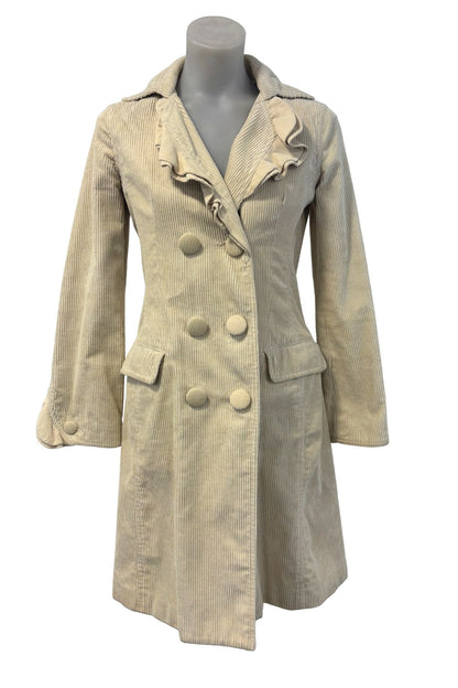 MNG cream corduroy trench coat, S
