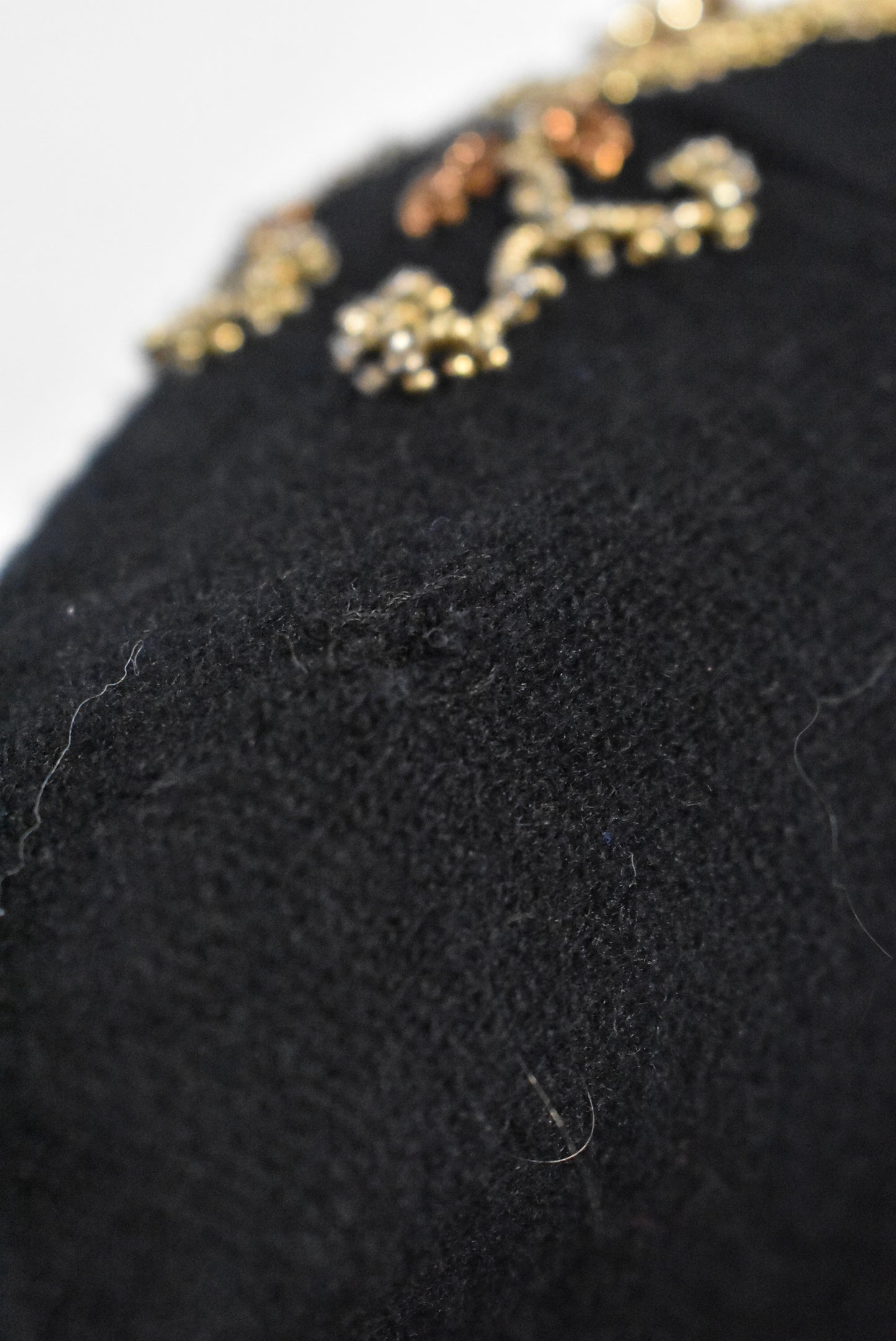 Vintage black beaded and lined cardigan, M