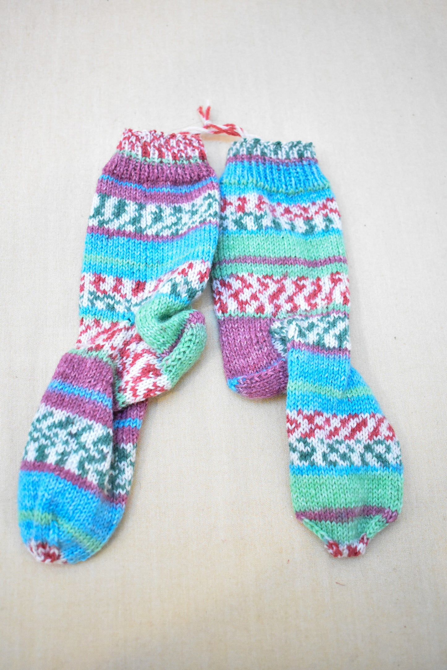 Handcrafted children's wool socks