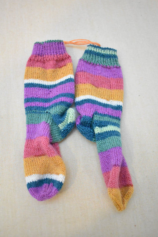 Handmade colourful striped socks - kids