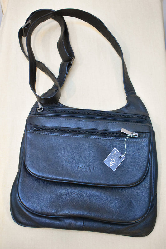 Pellini black genuine leather bag
